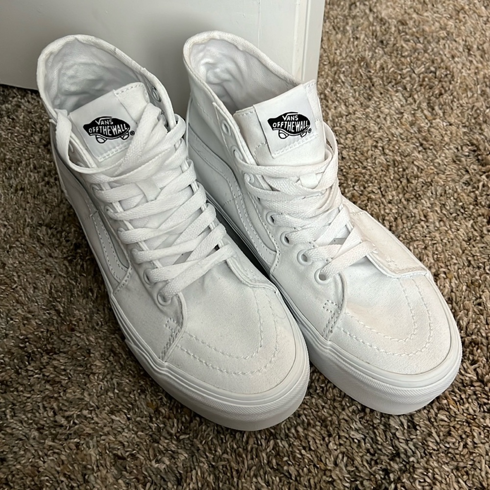 Vans White Sk8-Hi Tapered Stackform Sneakers